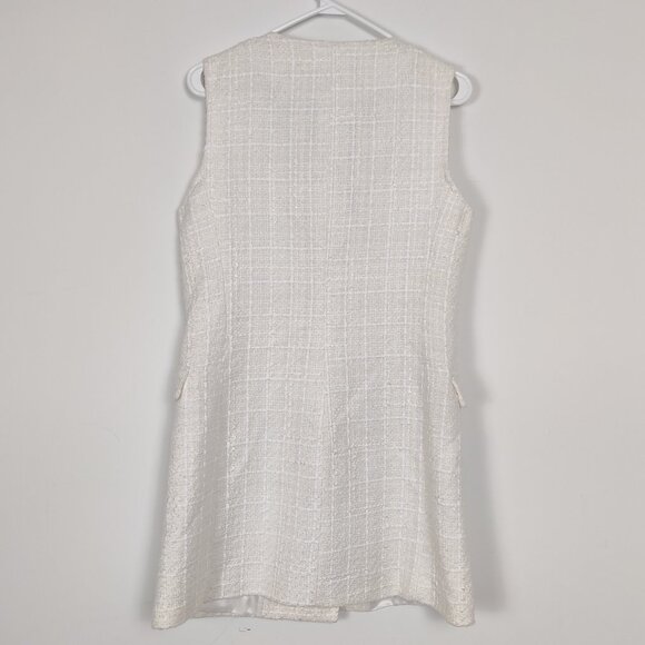 Zara NEW Women's Vest Size M White Long V Neck Business Casual Quiet Luxury Chic - Picture 6 of 11